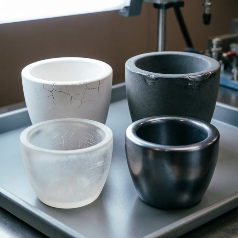 Explanatory illustration for Silicon Carbide Crucible with Excellent Wear Resistance for Abrasive Slurries: Comparison with Other Crucible Materials for Abrasive Slurries