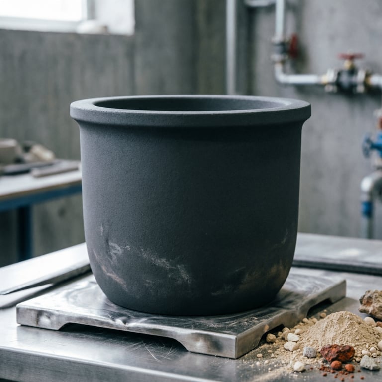 Explanatory illustration for Silicon Carbide Crucible with Excellent Wear Resistance for Abrasive Slurries: Applications of Wear-Resistant SiC Crucibles in Industry